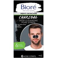 Biore Mens Charcoal Deep Cleansing Pore Strips 6 Pack