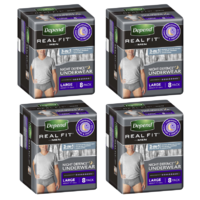 Depend RealFit For Men Night Defence Underwear Large 8 Pack [Bulk Buy 4 Units]