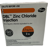 Zinc Chloride Injection 5.1mg/2ml 5 Pack