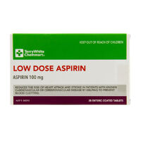 TerryWhite Chemmart Aspirin Low Dose 100mg - 28 Tablets