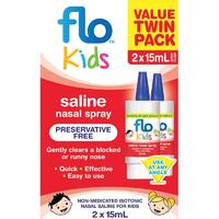 Flo Kids Saline Spray 15ml Twin Pack
