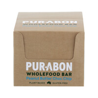 Purabon Wholefood Bar Peanut Butter Choc Chip 60g [Bulk Buy 15 Units]