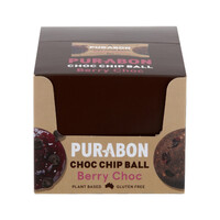 Purabon Choc Chip Balls Berry Choc Chip 45g [Bulk Buy 12 Units]