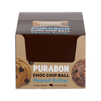 Purabon Choc Chip Balls Peanut Butter 45g [Bulk Buy 12 Units]