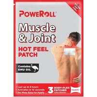 PoweRoll Muscle & Joint Patch Hot x 3 Pack