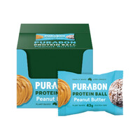 Purabon Protein Balls Peanut Butter 43g [Bulk Buy 12 Units]