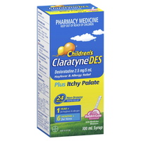 Claratyne DES Hayfever & Allergy Relief Bubblegum Syrup For Kids 100ml (S2)
