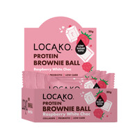 Locako Protein Brownie Ball Raspberry White Chocolate 30g [Bulk Buy 10 Units]