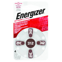 Energizer Hearing Aid AZ312 Batteries 4 Pack
