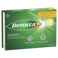 Berocca Energy Vitamin Mango & Orange Flavour 45 Effervescent Tablets