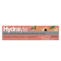 Hydralyte Electrolyte Effervescent 20 Tablets Peach Crush