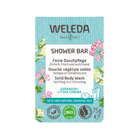 Weleda Organic Shower Bar (Solid Body Wash) Geranium + Litsea Cubeba 75g