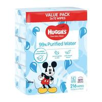 Huggies 99% Purified Water Baby Wipes 3 X72 Pack