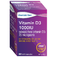 Chemist's Own Vitamin D3 1000IU 60 Capsules