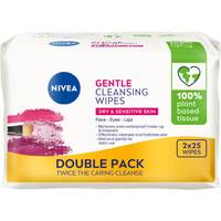 Nivea Gentle Biodegradable Facial Cleansing Wipes Twin Pack