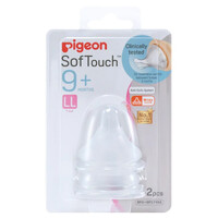 Pigeon Teat Soft Touch Perist Plus W/Neck 9 months+ LL 2 pack