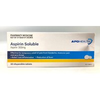 Apohealth Aspirin Soluble 300mg 60 Tabs (S2)