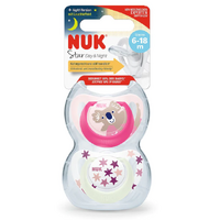 NUK Star Day & Night Silicone Soother 6-18 months 2 Pack (Assorted)