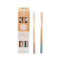 Luvin' Life Biodegradable Bamboo Toothbrush Adult Soft (2 Colour Pack) Pink Lake & Summer Sky