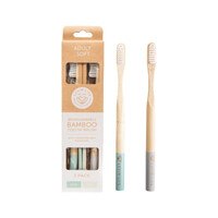 Luvin' Life Biodegradable Bamboo Toothbrush Adult Soft (2 Colour Pack) Sage & Mist