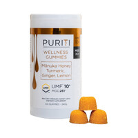 PURITI Wellness Gummies Manuka Honey Turmeric Ginger Lemon (60 Gummies) 240g