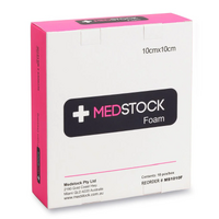 Medstock Foam Non-Adhesive Dressing 10x10cm Box of 10