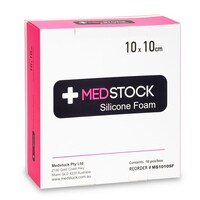 Medstock Silicone Foam Dressing Border 10 x 10cm Box of 10