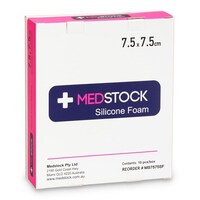 Medstock Silicone Foam Dressing 7.5x7.5cm Box of 10