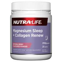 Nutra-Life Magnesium Sleep + Collagen Renew Berry Flavoured Powder 250g