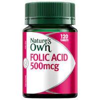 Nature's Own Folic Acid 500mcg 120 Tablets