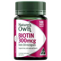 Nature's Own Biotin 300mcg 100 Tablets