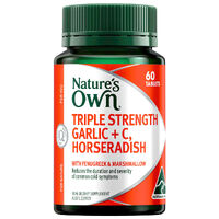 Nature’s Own Triple Strength Garlic + C Horseradish 60 Tablets