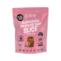 Get Ya Yum On (60 sec Keto) Butterscotch Chocolate Chip Slice (No Bake or Bake) 65g