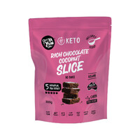 Get Ya Yum On (60 sec Keto) Rich Chocolate Coconut Slice (No Bake) 300g