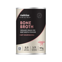 Melrose Origins Bone Broth (Organic Grass Fed Beef) Gut Nourishing (Turmeric) Powder 105g