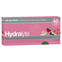 Hydralyte Watermelon Burst Flavoured Effervescent Electrolyte 40 Tablets 