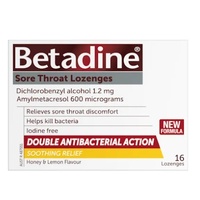 Betadine Sore Throat Lozenges Honey & Lemon 16 Pack