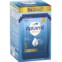 Aptamil Gold+ Stage 1 Infant Formula 0-6 Months Sachets 22.5g x 5 pack