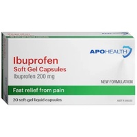 APH Ibuprofen 200mg Liquid Soft Gel 20 Capsules (S2)