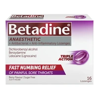 Betadine Anaesthetic 16 Berry Flavoured Lozenges 