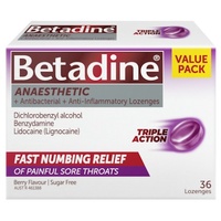 Betadine Anaesthetic 36 Berry Flavoured Lozenges (S2)