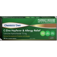Chemist Own C-Zine Hayfever & Allergy Relief 10mg 10 Tablets (S2)