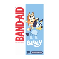 Band Aid Bluey Waterproof 20 Sterile Strips