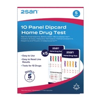 2San 10 Panel Dipcard Home Drug Test 5 Pack