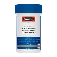 Swisse Ultiboost Odourless 4 X Strength Wild Fish Oil Concentrate 60 Capsules