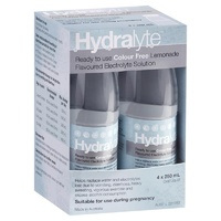 Hydralyte Electrolyte Solution Colour Free Lemonade 250ml X 4