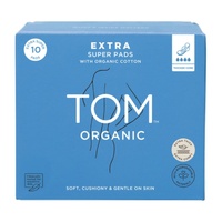 Tom Organic Pads Extra Thick Super 10 Pack