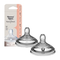 Tommee Tippee Natural Start Wide Latch Flex & Stretch Teats in Slow Flow 2 Pack