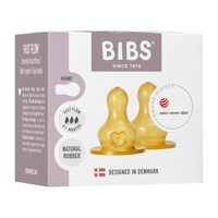 Bibs Bottle Nipple Round Latex Fast Flow 4+ Months 2 Pack