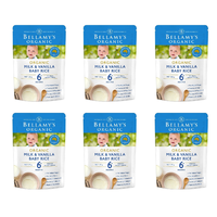 Bellamy's Organic Milk & Vanilla Baby Rice 125g [Bulk Buy 6 Units]